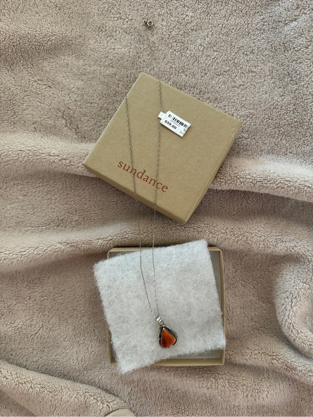 Sundance Women's Orange Teardrop Pendant Necklace